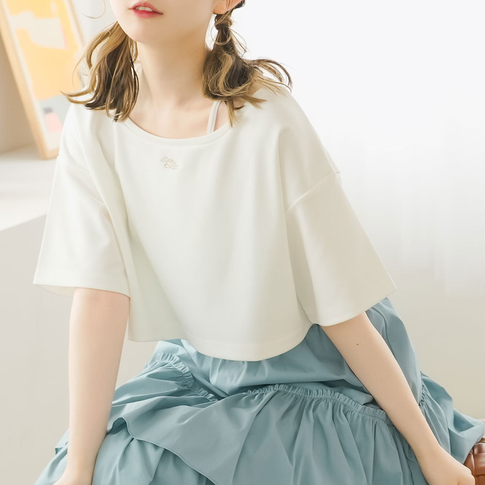 メール便】クロップドロゴ刺繍Tシャツ – レディースファッション通販の