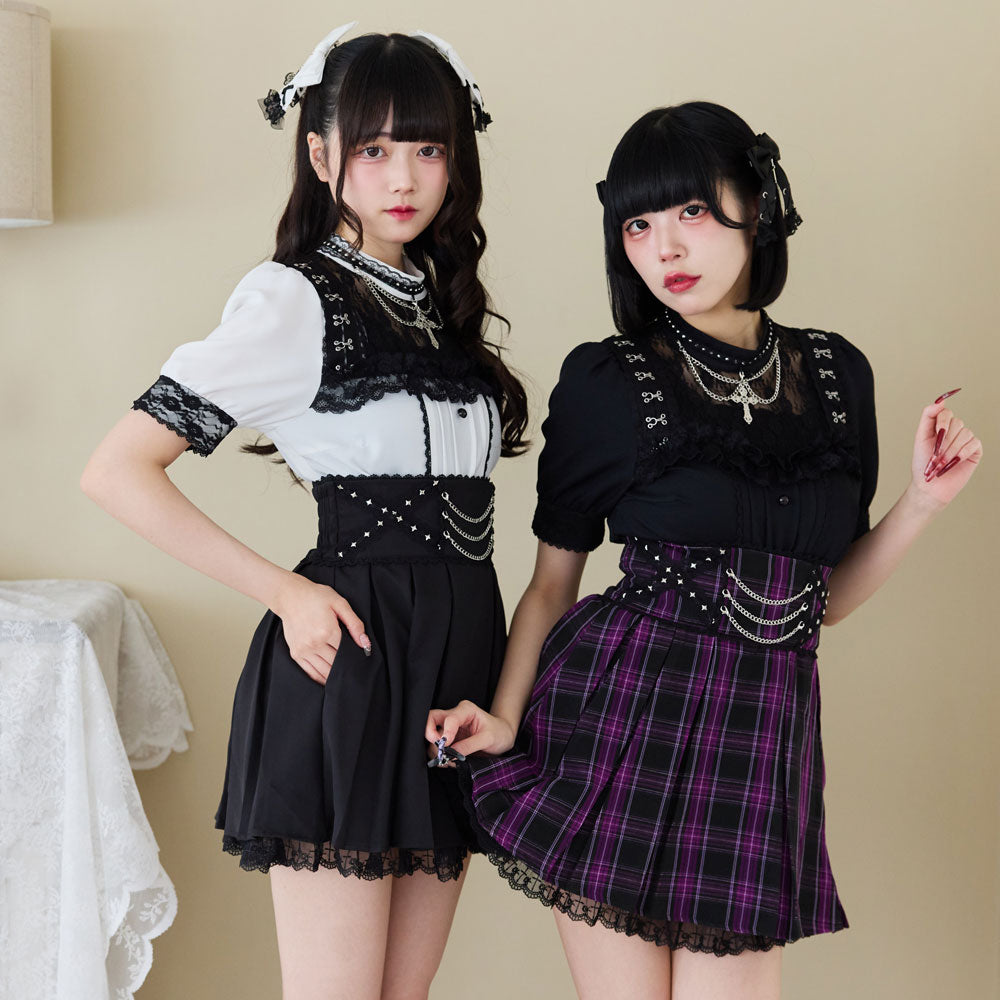シンプルレースロングスカート✨フリルで可愛いおしゃれデートコーデ このコーデ本当にきゅるきゅるかわいい🎀🎶 あと地毛めっちゃ
