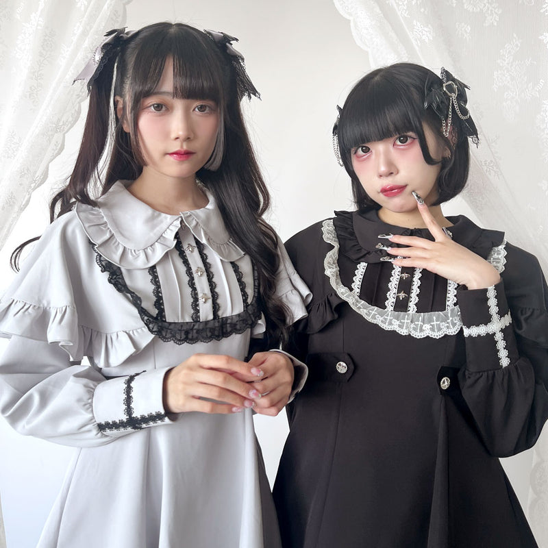 DearMyLove ケープヨーク十字架ワンピース ブラック×レッド ボルドー ケープヨーク十字架ワンピース – レディースファッション通販の