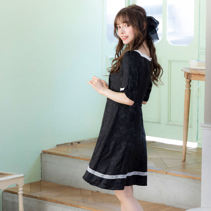 【STEPUP対象】【送料無料】ハートネックお嬢様ワンピース