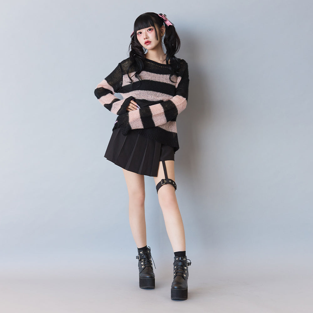 ガーター付きプリーツショートパンツ – レディースファッション