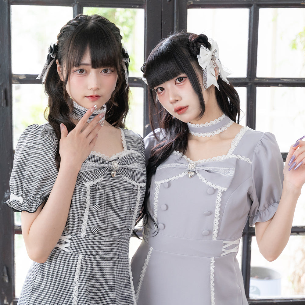 DearMyLoveWhip リボンハートメイドワンピース 大きいサイズ 5L STEPUP対象】【送料無料】リボンハートメイドワンピース