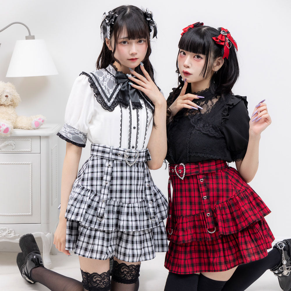 チェックハートベルトスカート – レディースファッション通販の夢展望