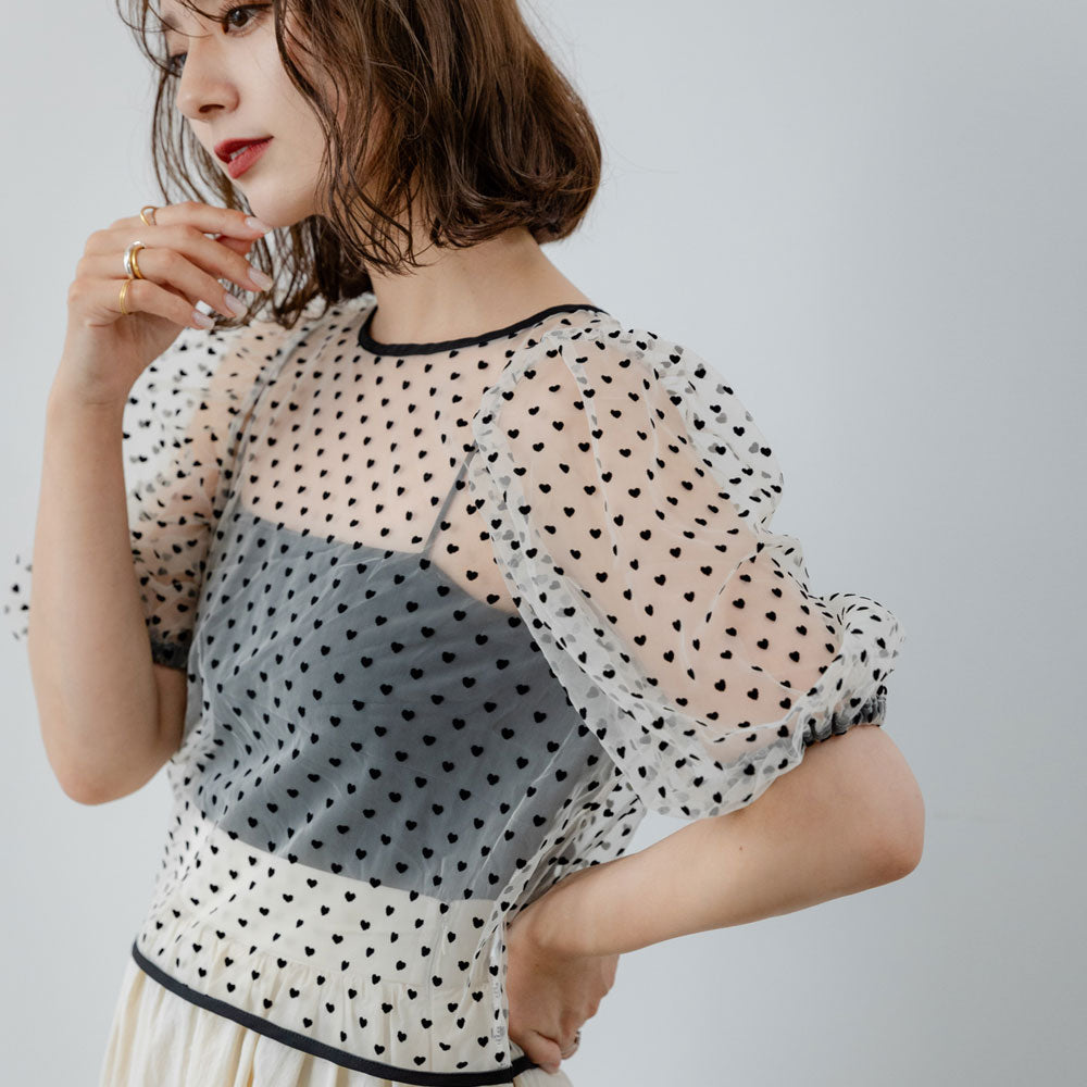 UNITED TOKYO フロッキーチュールシアートップス　ユナイテッド　グレー UNITED TOKYO（ユナイテッドトウキョウ）の「【WEB限定