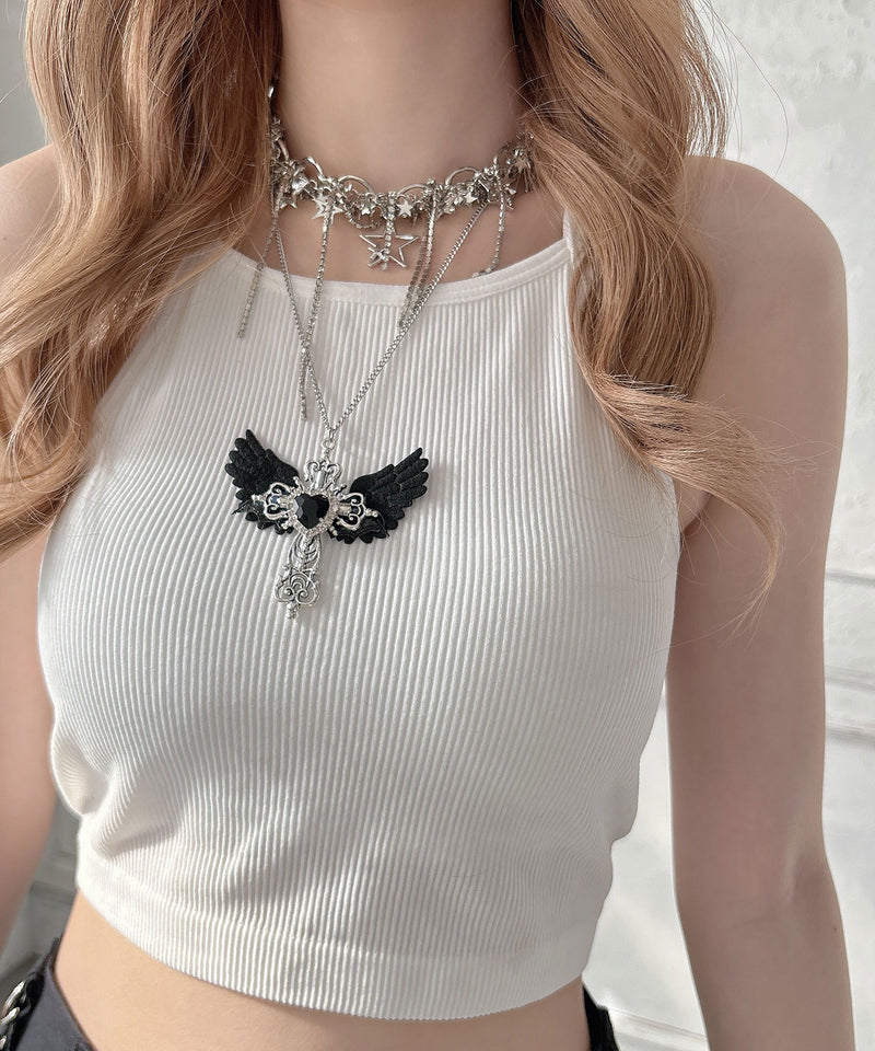 羽×十字架サブカル系ネックレス – レディースファッション通販の夢展望