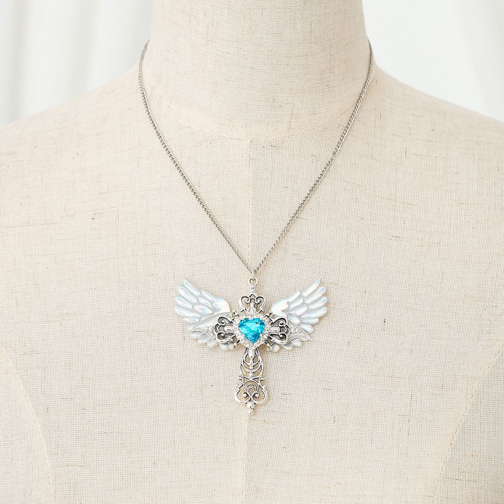 予約 01/15発送】羽×十字架サブカル系ネックレス – レディース