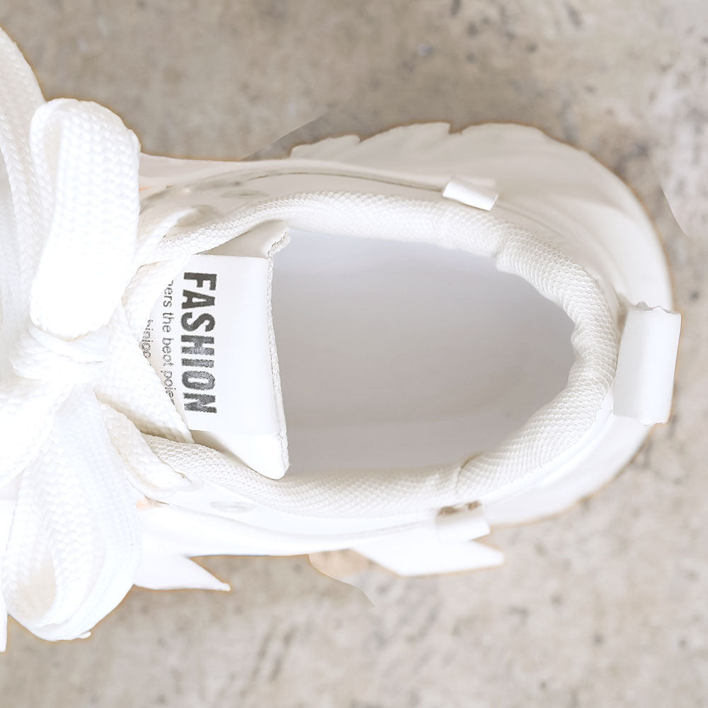 スニーカー　大きめ　リボン 太リボン厚底スニーカー【大きいサイズ有】 – レディース