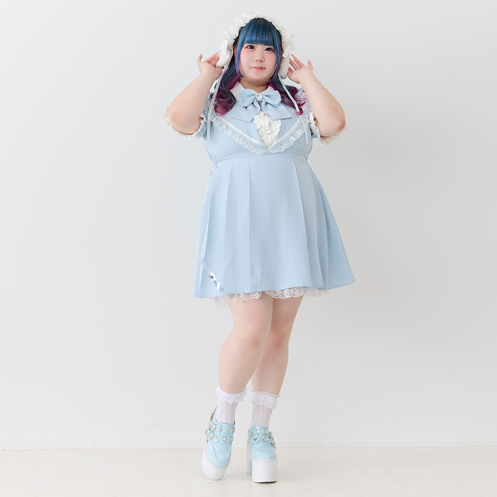 dearmylove 推し色アイドルデザインワンピース M ラベンダー×ホワイト DearMyLove ワンピース 推し色アイドルデザインワンピース