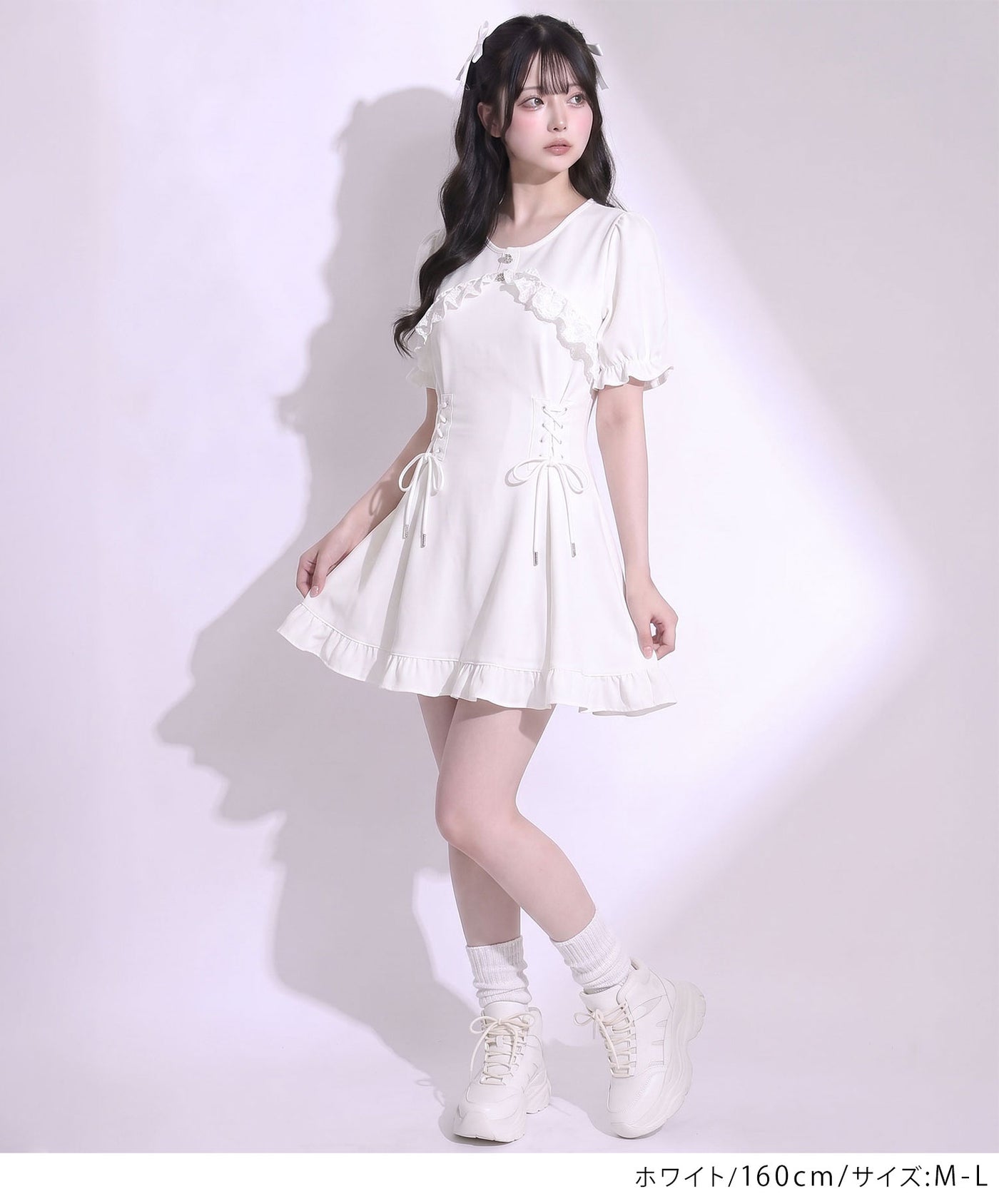 サイドレースアップボレロドッキングスウェットワンピース 
