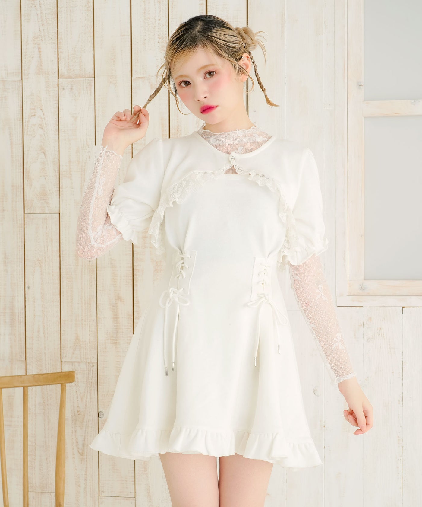 bubbles サイドレーススウェットワンピース bubbles サイドレーススウェットワンピース BUBBLES】サイド