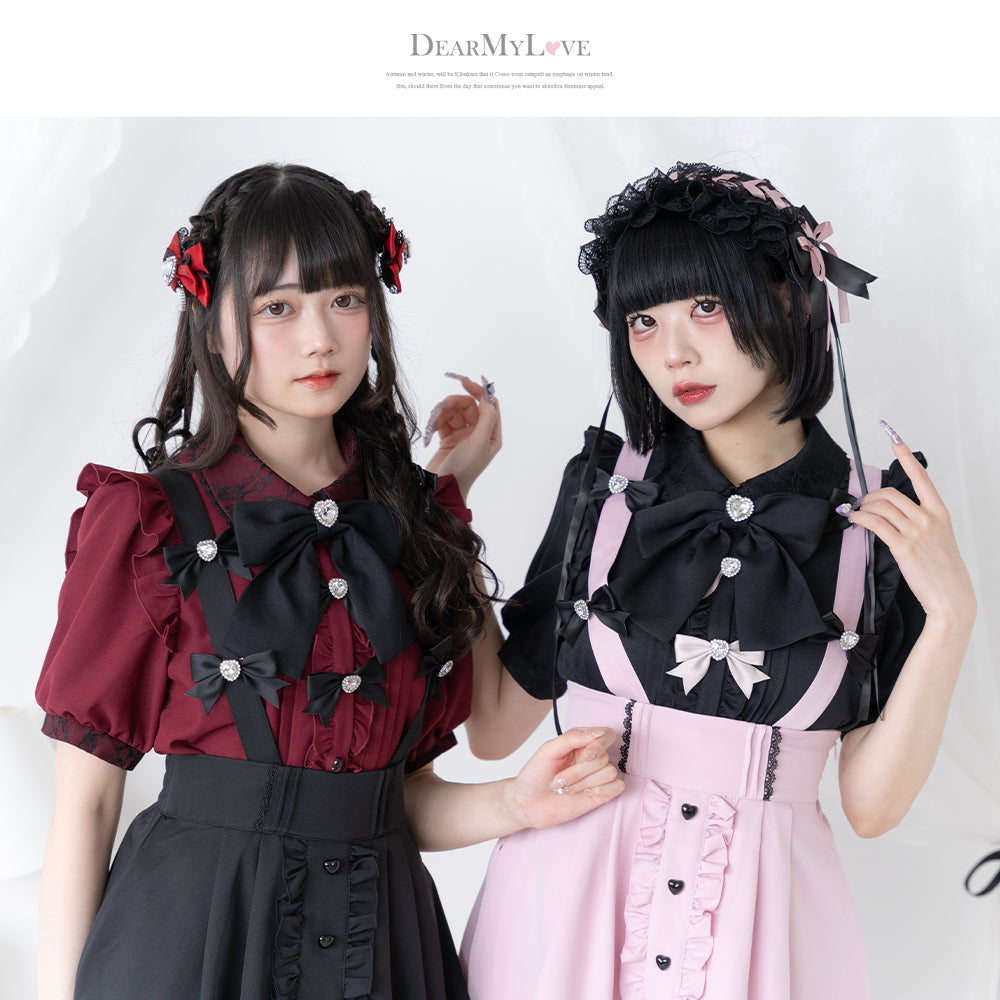 ♡ビジューリボンブラウス♡ ROJITA ブラウス シャツ ビジュー付きブラウス レディース