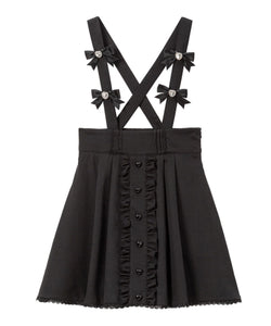 サス付きビジューハートリボンスカート