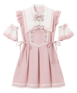 別袖付変形セーラーワンピース