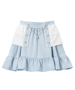 ハートボタンペプラムスカート