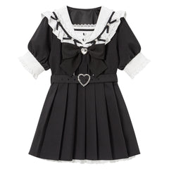 ミニ　白襟×ブラック