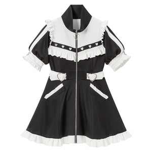 フリルたっぷりメイドジャージワンピース