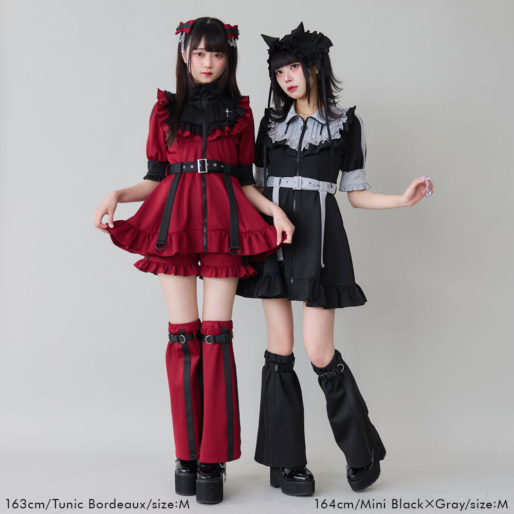 LLサイズDearMyLove フリルたっぷりジャージワンピース 黒ピンク夢展望 STEPUP対象】【送料無料】フリルたっぷりメイドジャージ