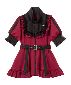 十字架刺繍フリルシスタージャージワンピース