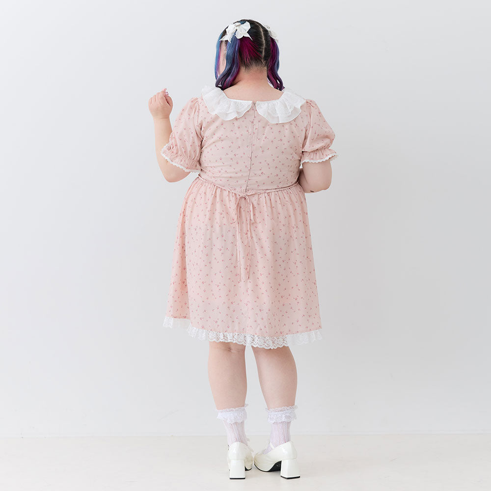 バイオレットフラワーアシメワンピース