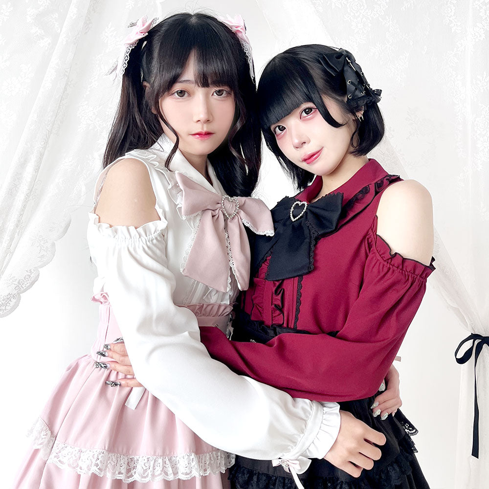 DEAR MY LOVE フリルオフショルダー M ピンク ときめきハートフリルショルダー痛バッグ – レディース