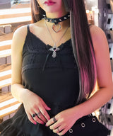 【メール便】レースキャミor透け蝶々キャミ選べるカットソー