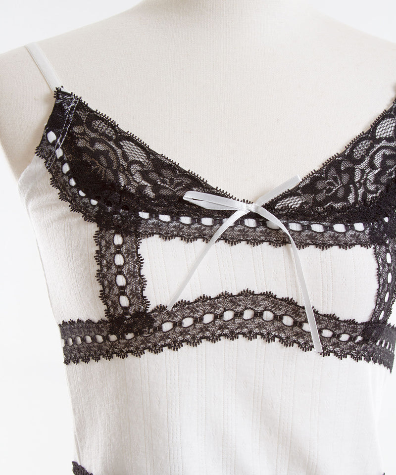 【メール便】レースキャミor透け蝶々キャミ選べるカットソー