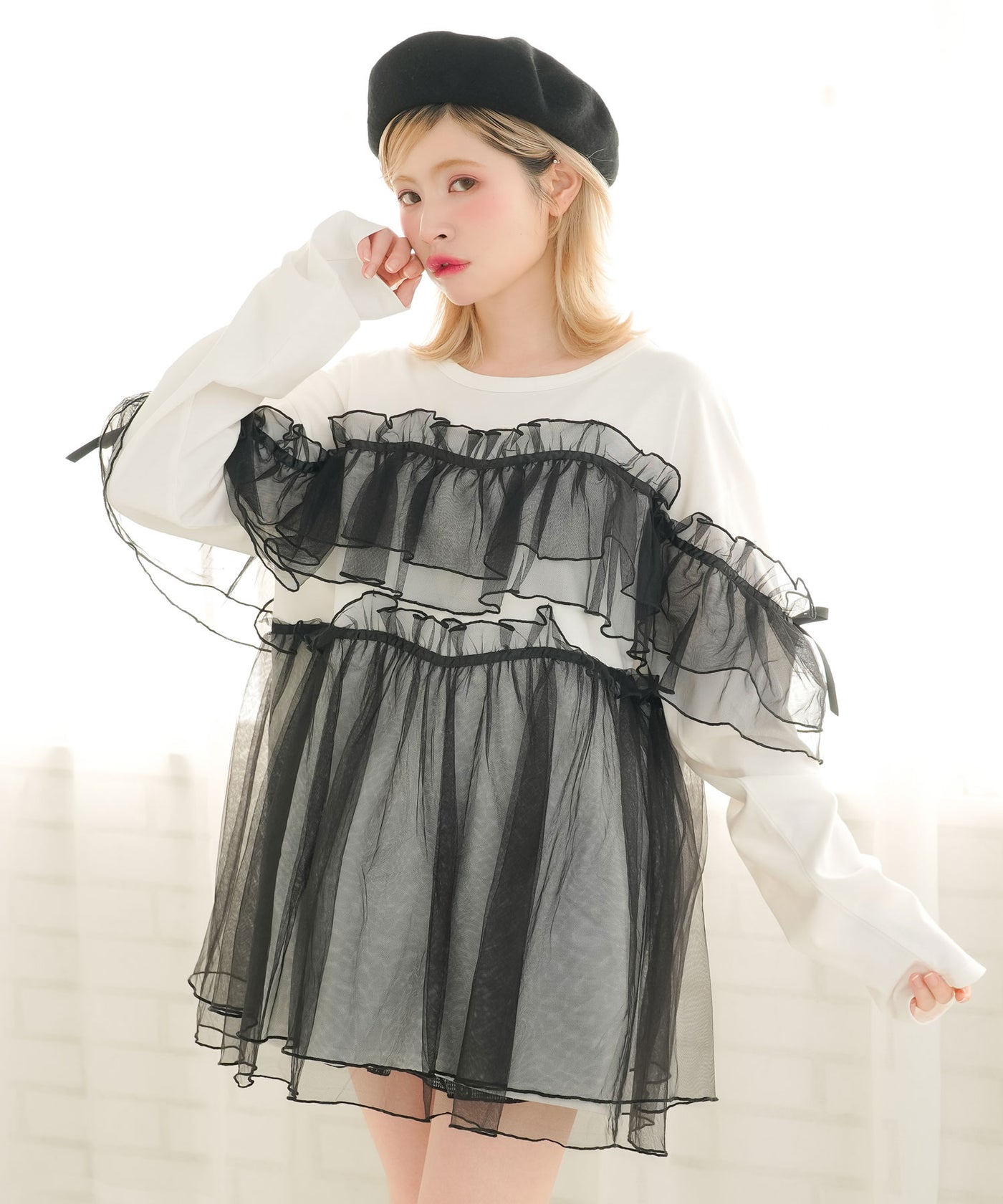&LOVE フリル&リボンの裏起毛チュニック 534750-15_41368b73-2bef-407e-