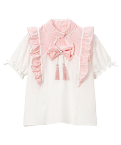 チャイナショルダーウィングブラウス