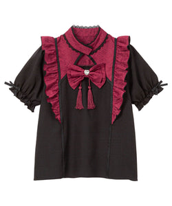 チャイナショルダーウィングブラウス