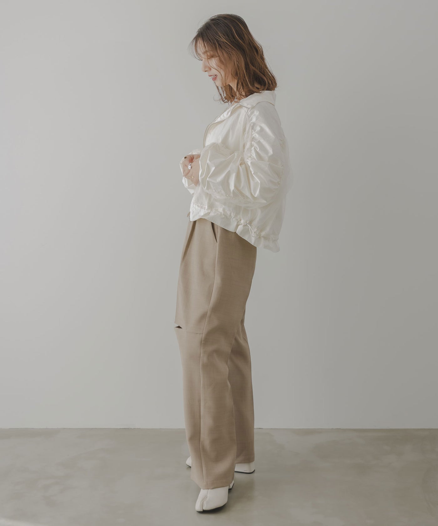 2buy20%OFFクーポン対象】シャイニー×チュールシャーリングブルゾン