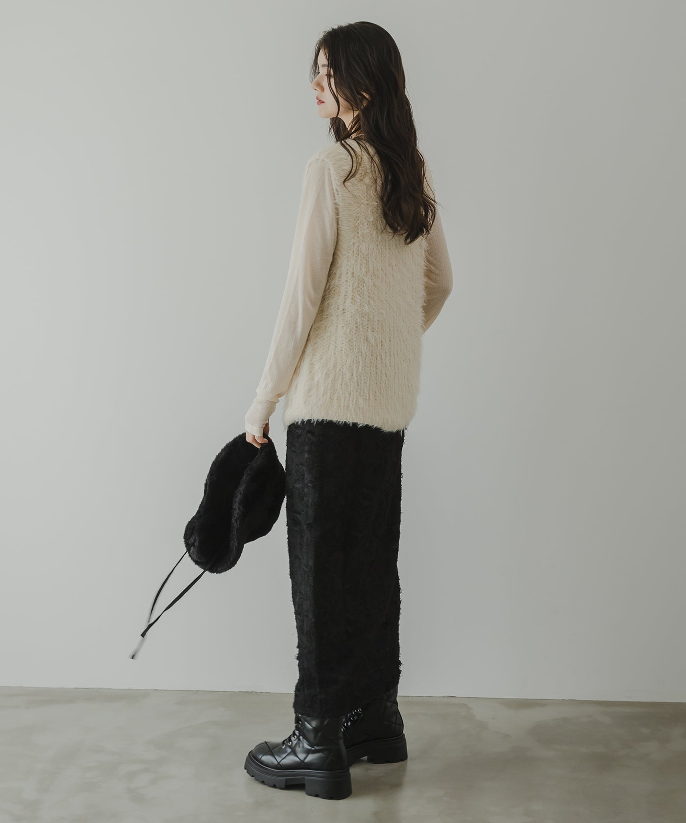 フリンジジャガードジップスカート – レディースファッション