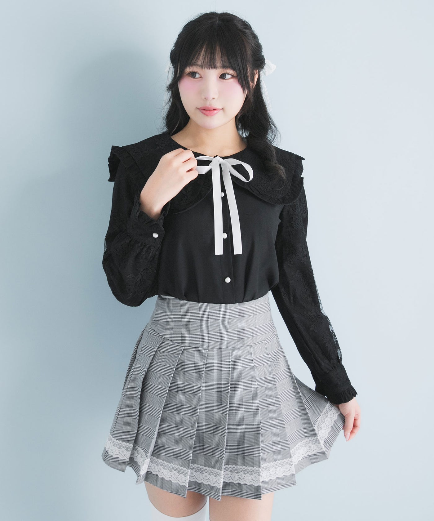 レーステーププリーツスカート【大きいサイズ有】 – レディース