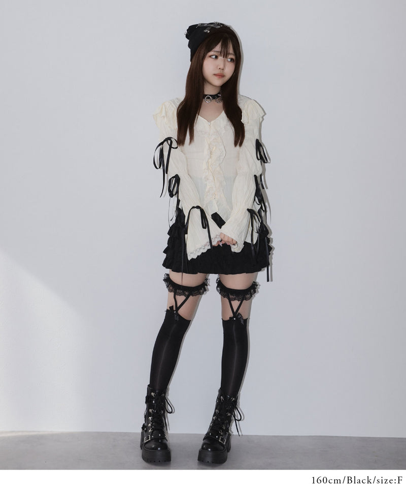 リボンレースティアードスカート