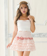 【新春セール】リボンレースティアードスカート