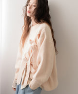 Wリボンスリットニット