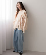 Wリボンスリットニット