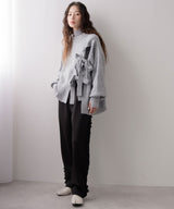 Wリボンスリットニット