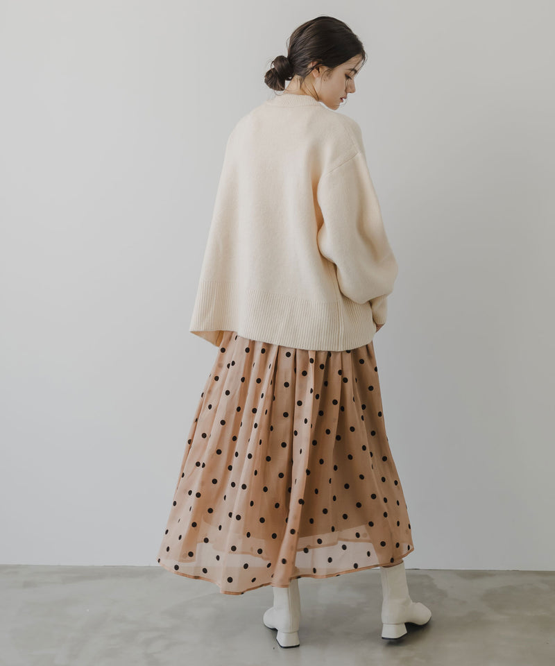 Wリボンスリットニット