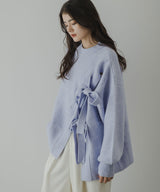 Wリボンスリットニット