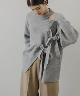 Wリボンスリットニット