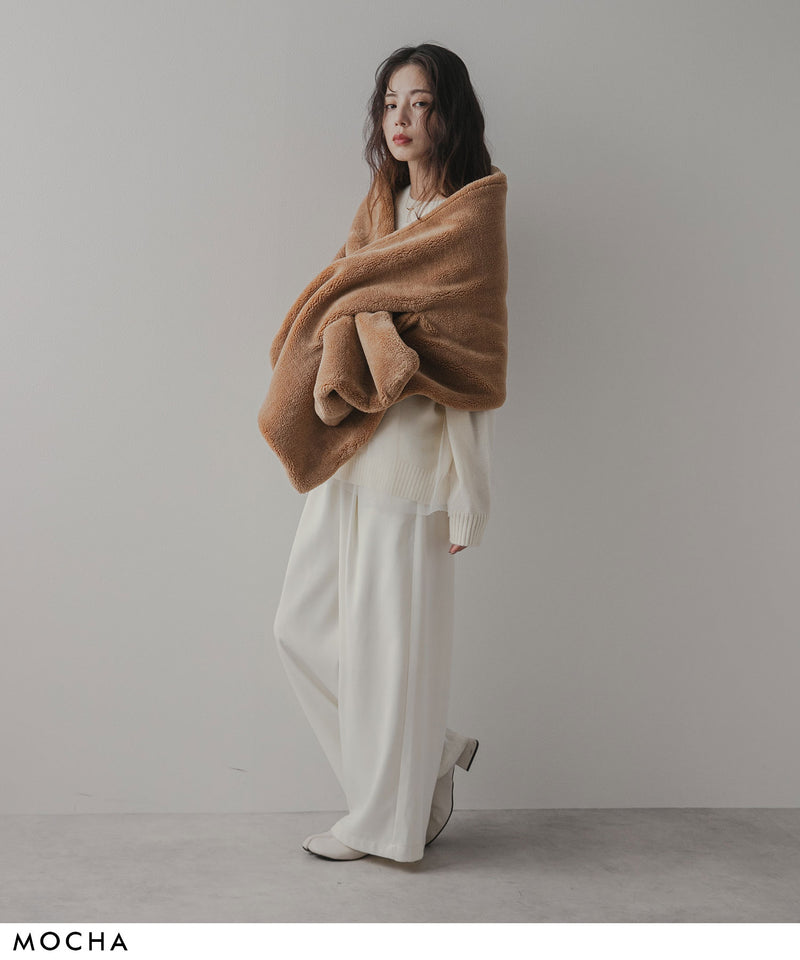 新品未使用 ベアストール アルパカ素材 テディベアストール rectangle ストール マフラー テディベアストール レディース