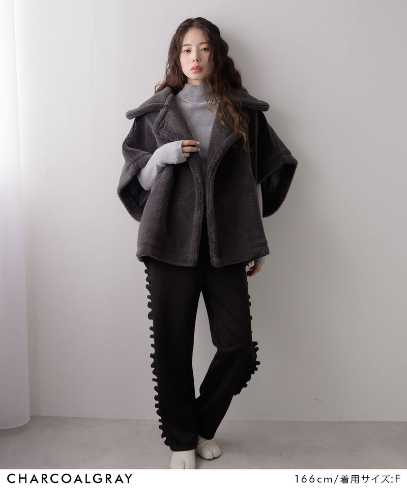 テディベア　ポンチョコート　ショートコート 楽天市場】テディベアポンチョコート ポンチョ コート