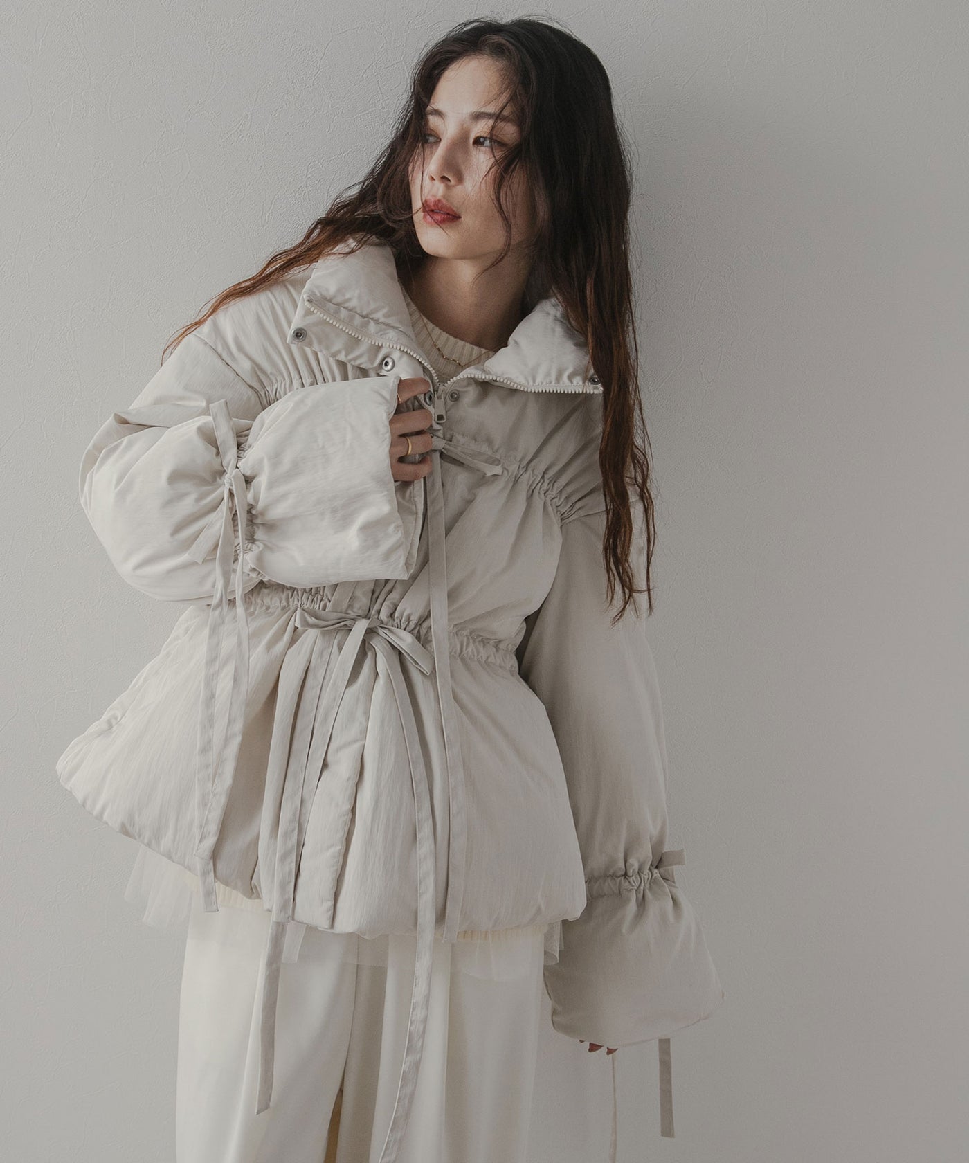 メニーリボンフェイクダウンコート – レディースファッション通販の夢