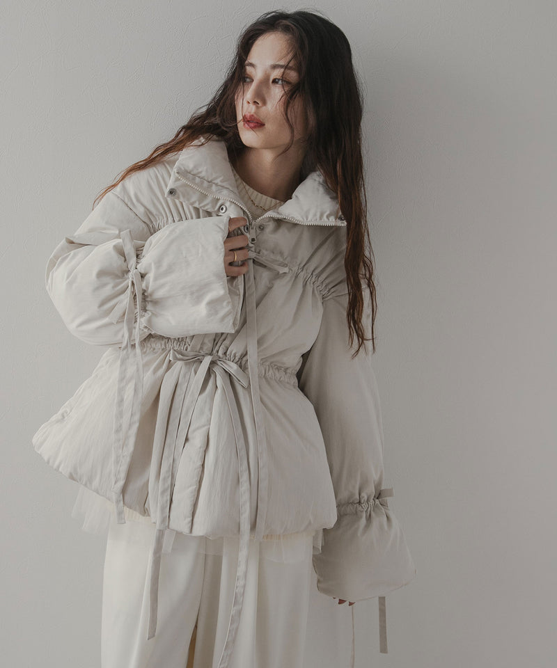 メニーリボンフェイクダウンコート