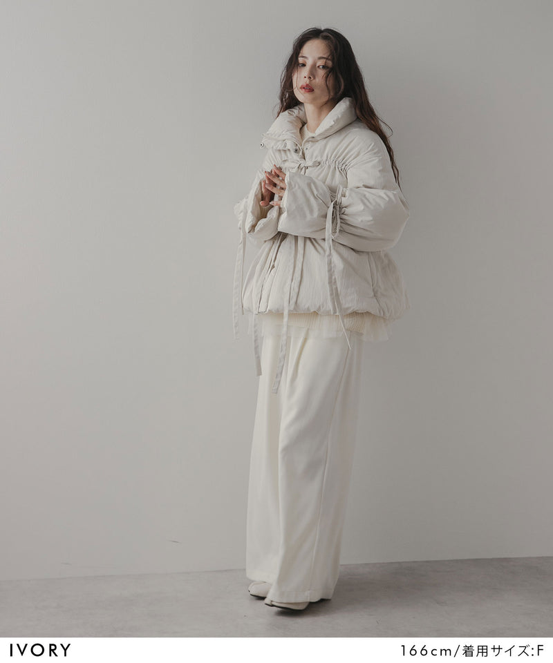 メニーリボンフェイクダウンコート