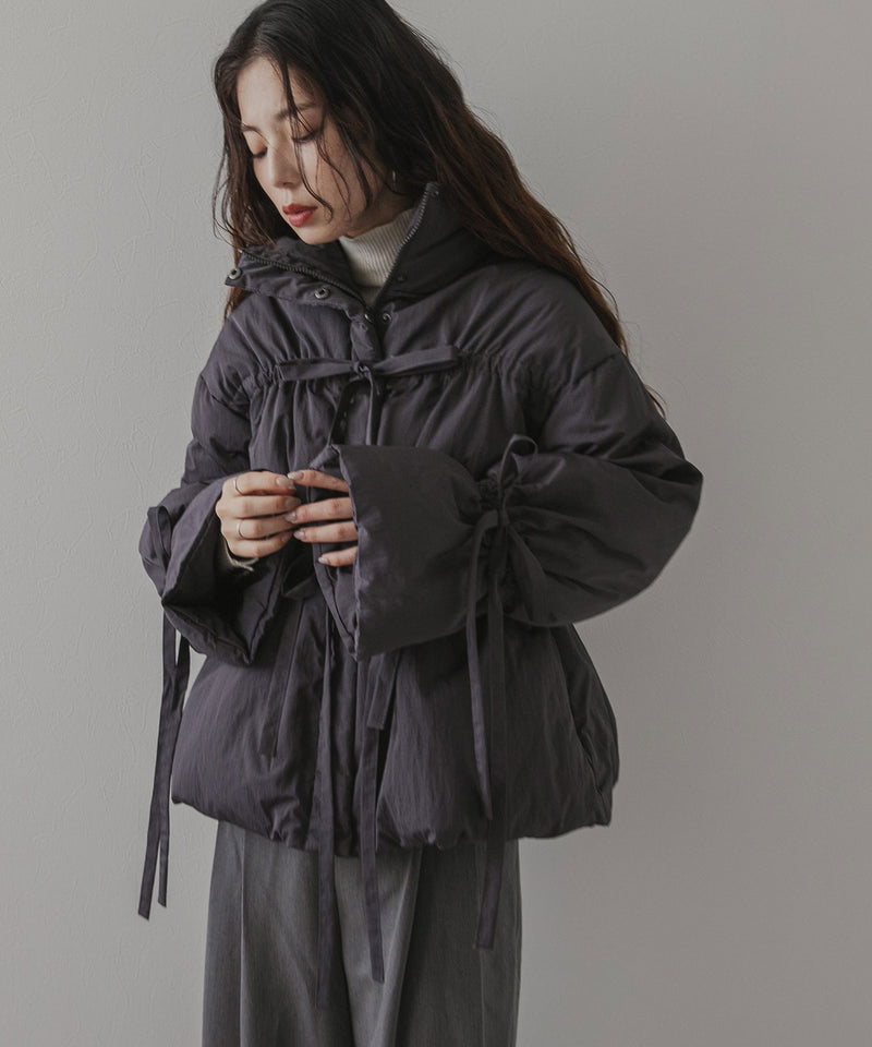 メニーリボンフェイクダウンコート