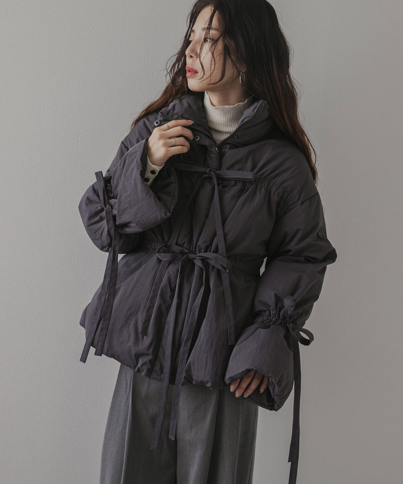 メニーリボンフェイクダウンコート