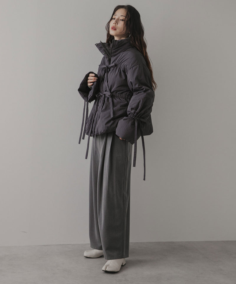 メニーリボンフェイクダウンコート