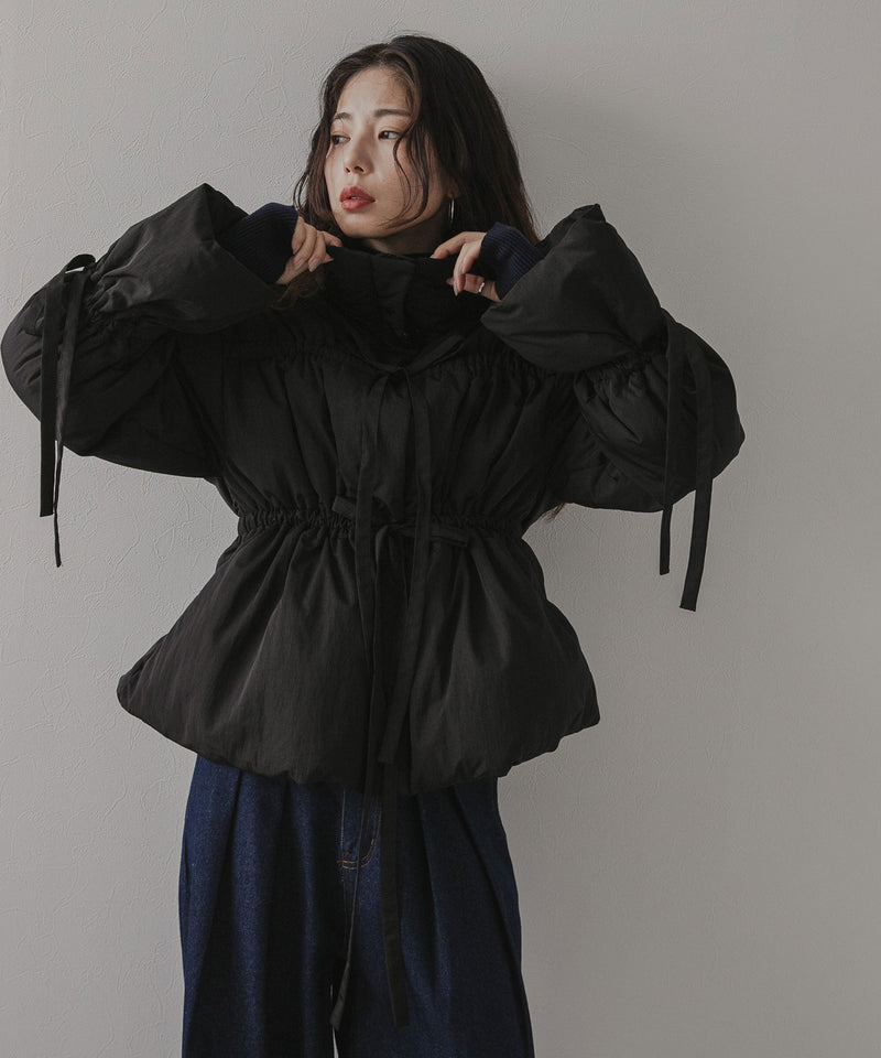 メニーリボンフェイクダウンコート