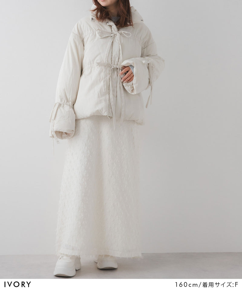 メニーリボンフェイクダウンコート